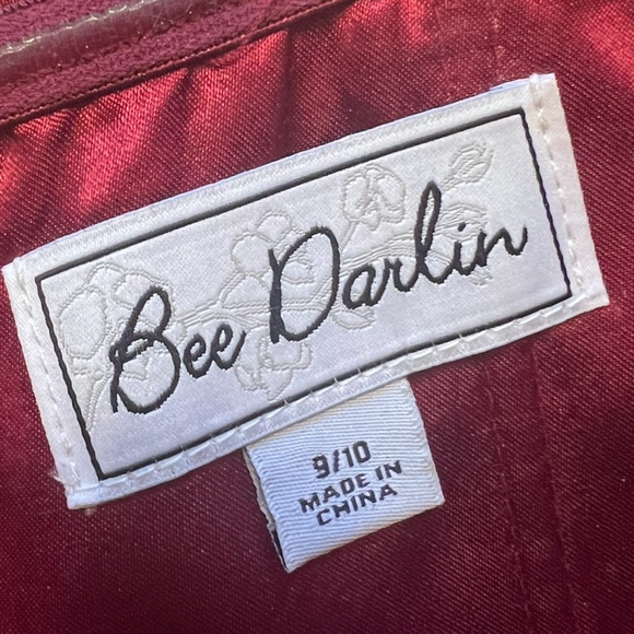 Bee Darlin Formal Burgundy Beaded Halter Prom Dress - Picture 8 of 8